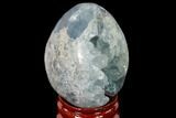 Crystal Filled Celestine (Celestite) Egg Geode - Madagascar #140287-2